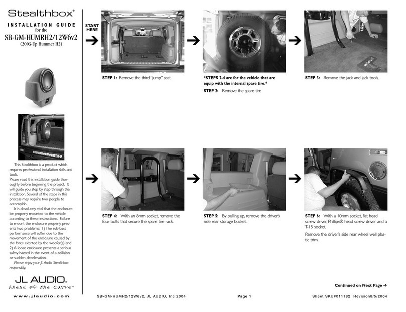JL Audio Stealthbox SB-GM-HUMRH2/12W6v2 User manual