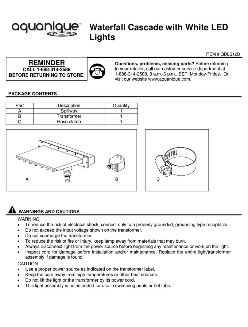 aquanique QDLS12B instruction sheet