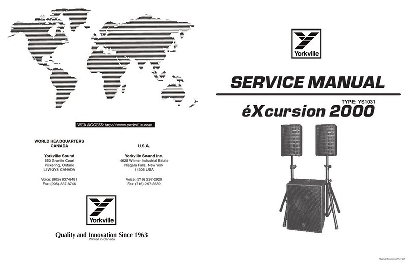 YORKVILLE eXcursion 2000 Service manual