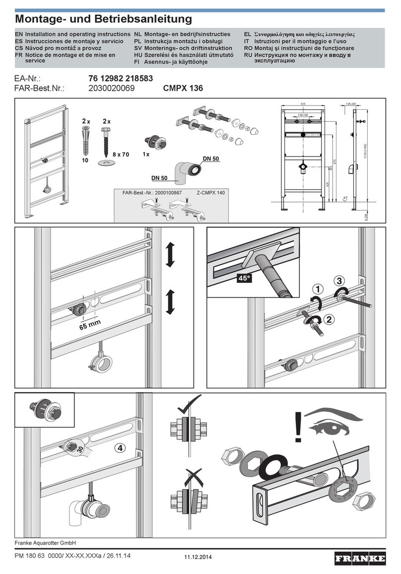 Franke CMPX 136 Installation and operating instructions Franke CMPX 136 Installation and operating instructions