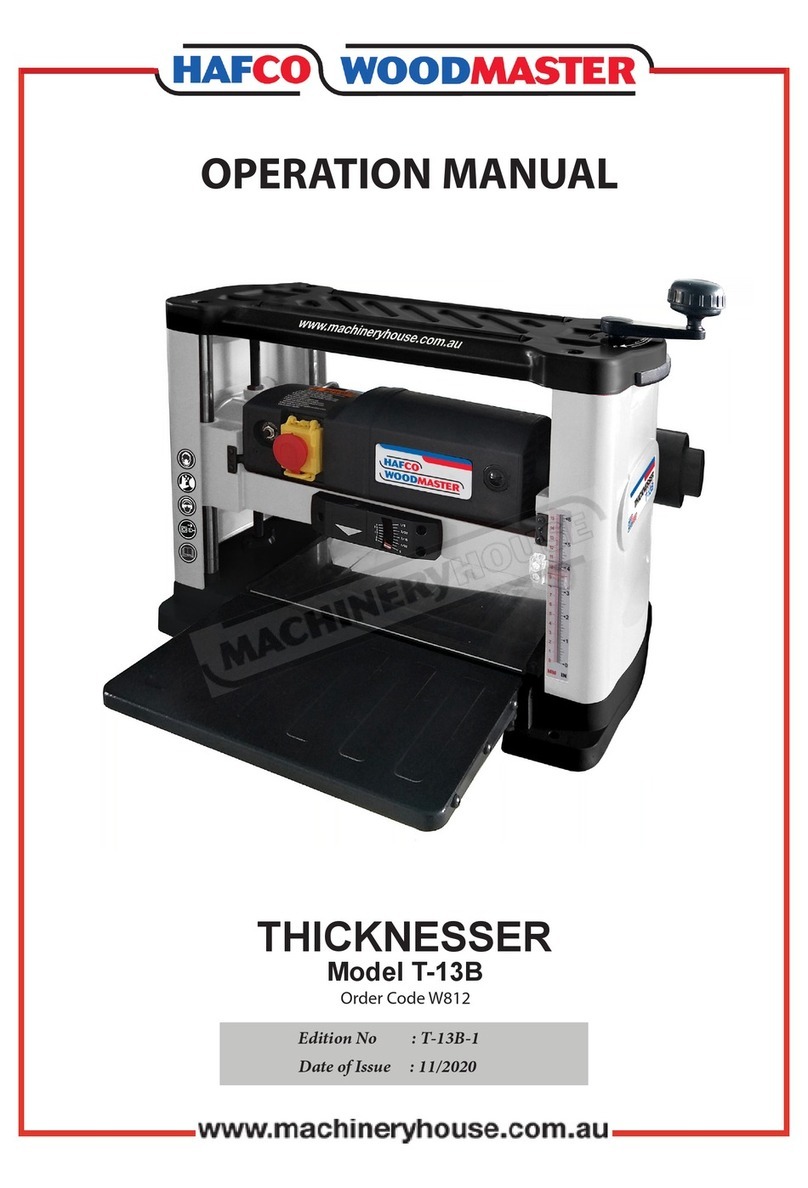 Hafco Woodmaster T-13B Operation manual