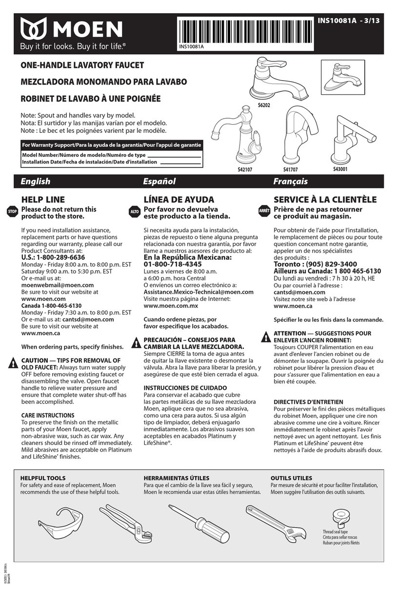 Moen S41707 User manual