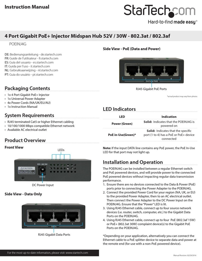 StarTech.com POEINJ4G User manual
