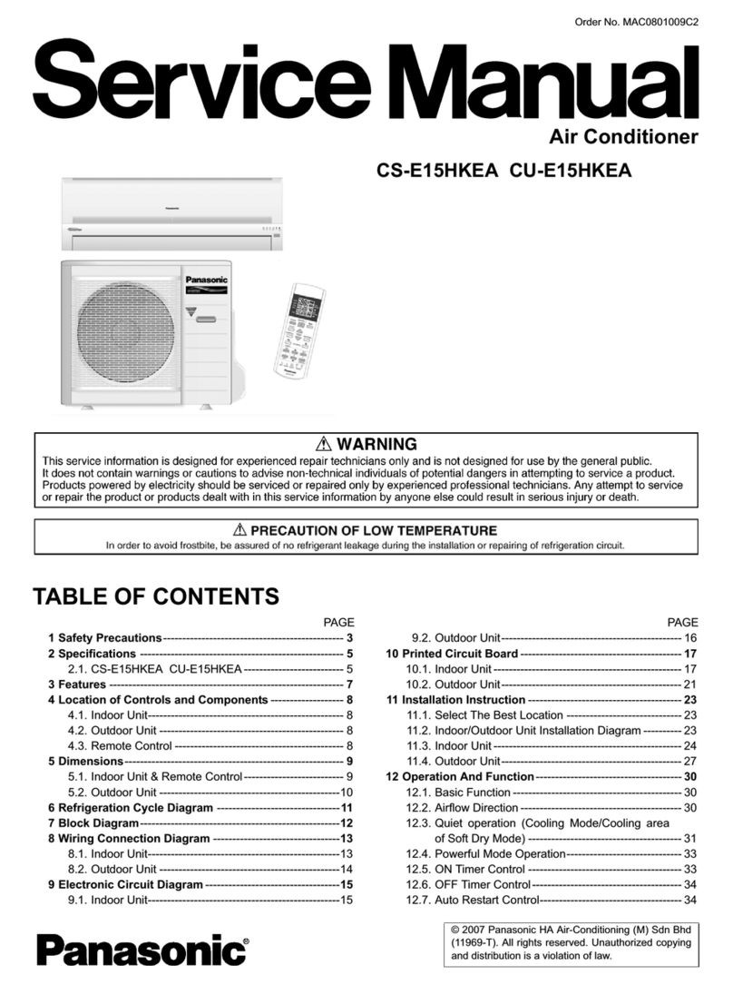 Panasonic CS-E15HKEA User manual