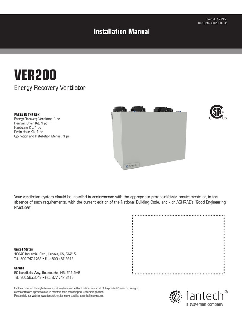 Fantech VER200 installation manual