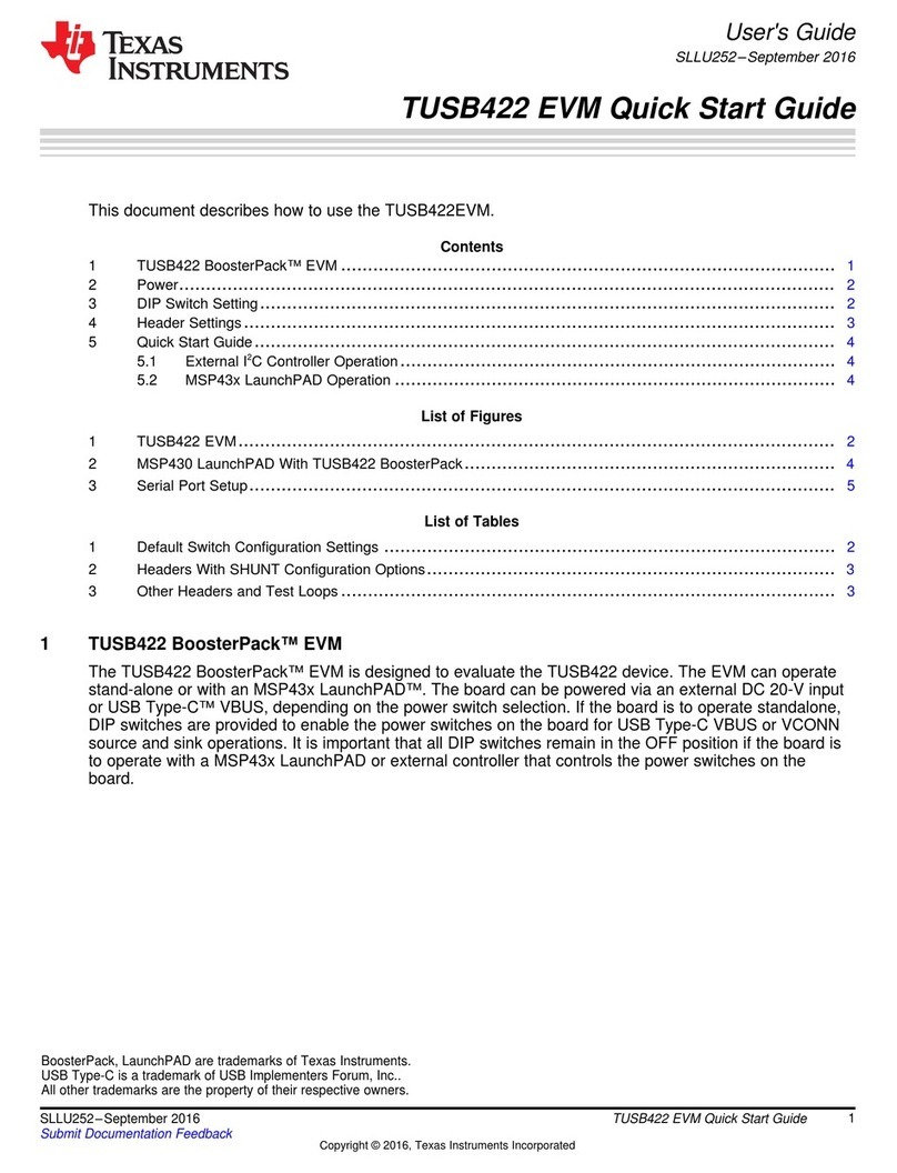 Texas Instruments TUSB422 EVM quick start guide