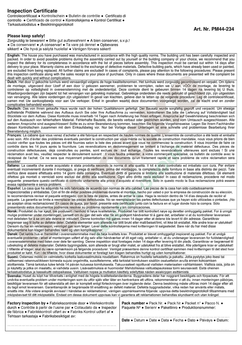 Palmako Sandra User manual