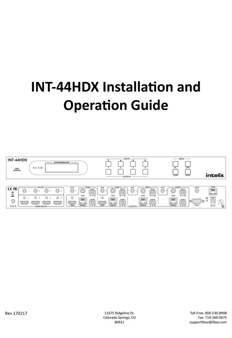 Intelix INT-44HDX-BSTK Installation and operation guide
