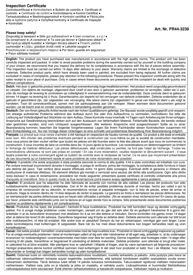 Palmako Sally 10.2m2 User manual