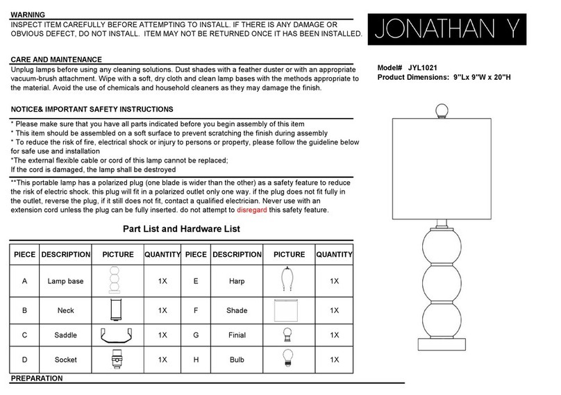 JONATHAN Y JYL1021 User manual JONATHAN Y JYL1021 User manual