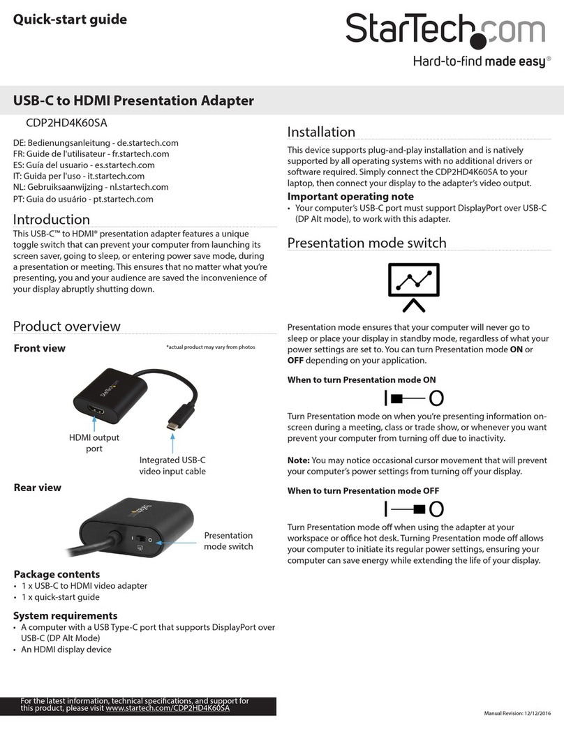 StarTech.com CDP2HD4K60SA quick start guide StarTech.com CDP2HD4K60SA quick start guide