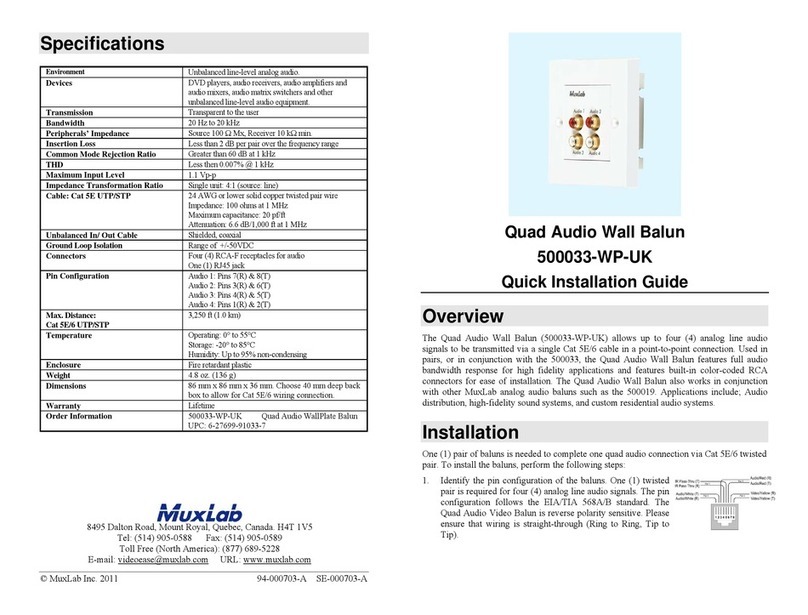 MuxLab 500033-WP-UK Quick installation guide