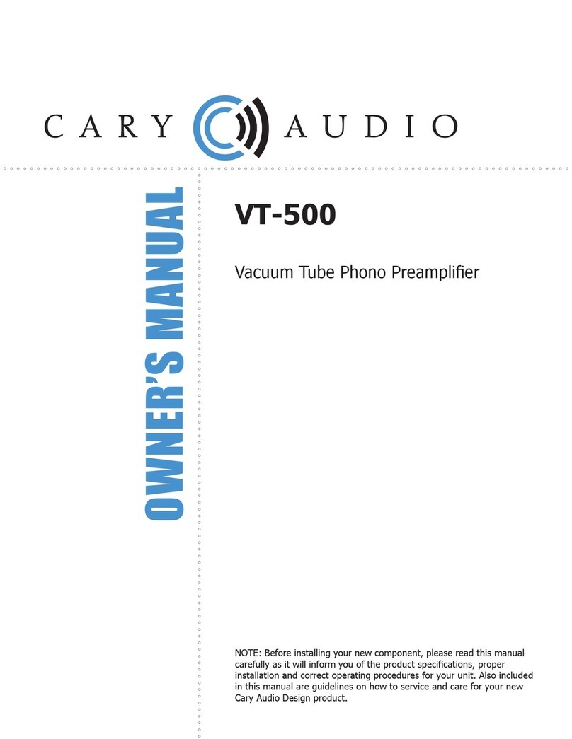 Cary Audio Design VT-500 owner's manual