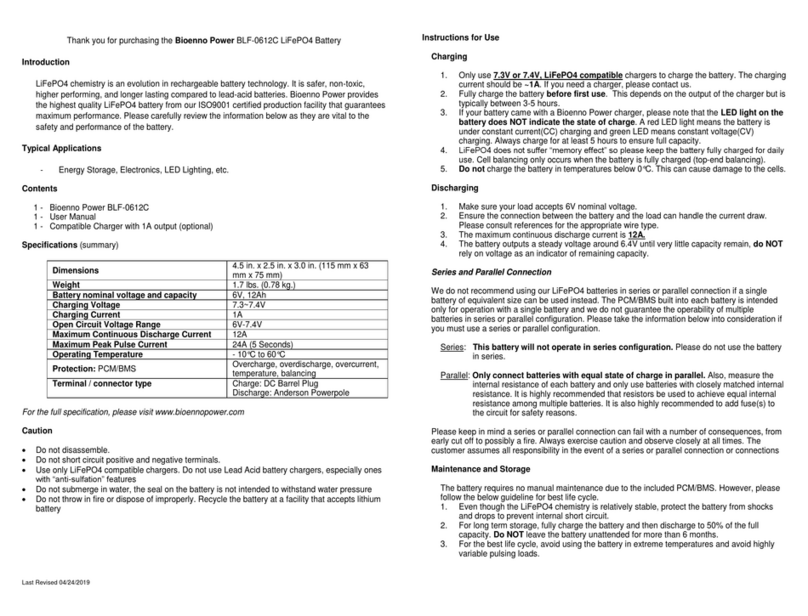 Bioenno Power BLF-0612C user manual