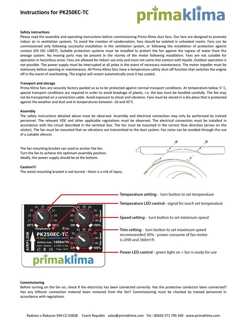 Prima Klima PK250EC-TC User manual