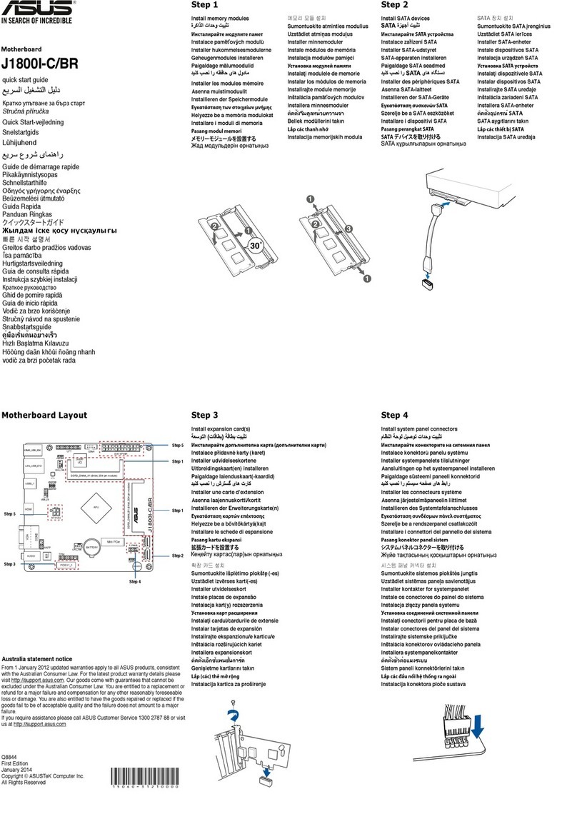 Asus J1800I-C/BR quick start guide