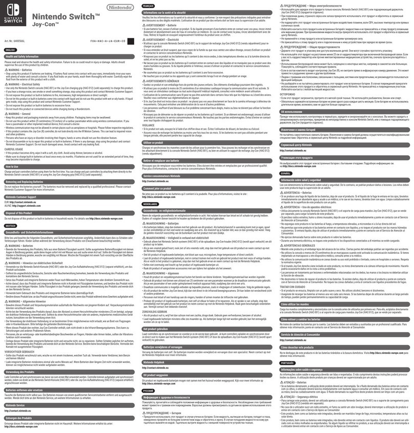 Nintendo Joy-Con 6400566L quick start guide