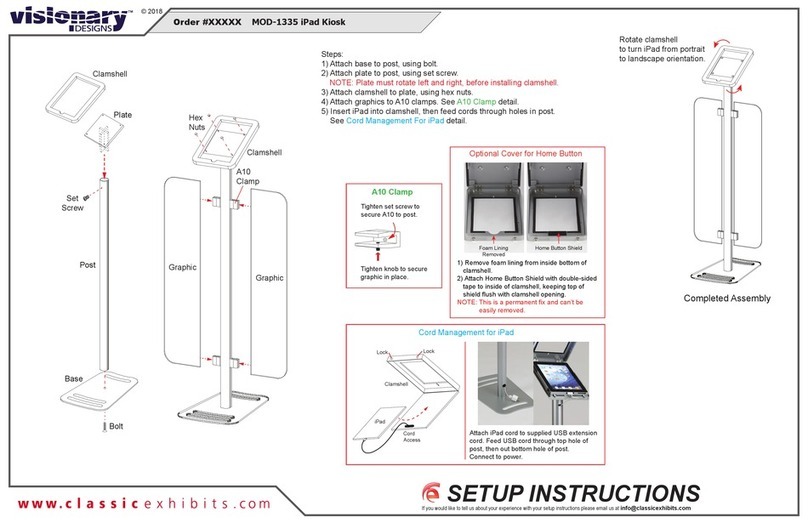 VISIONARY DESIGNS MOD-1335 Setup instructions
