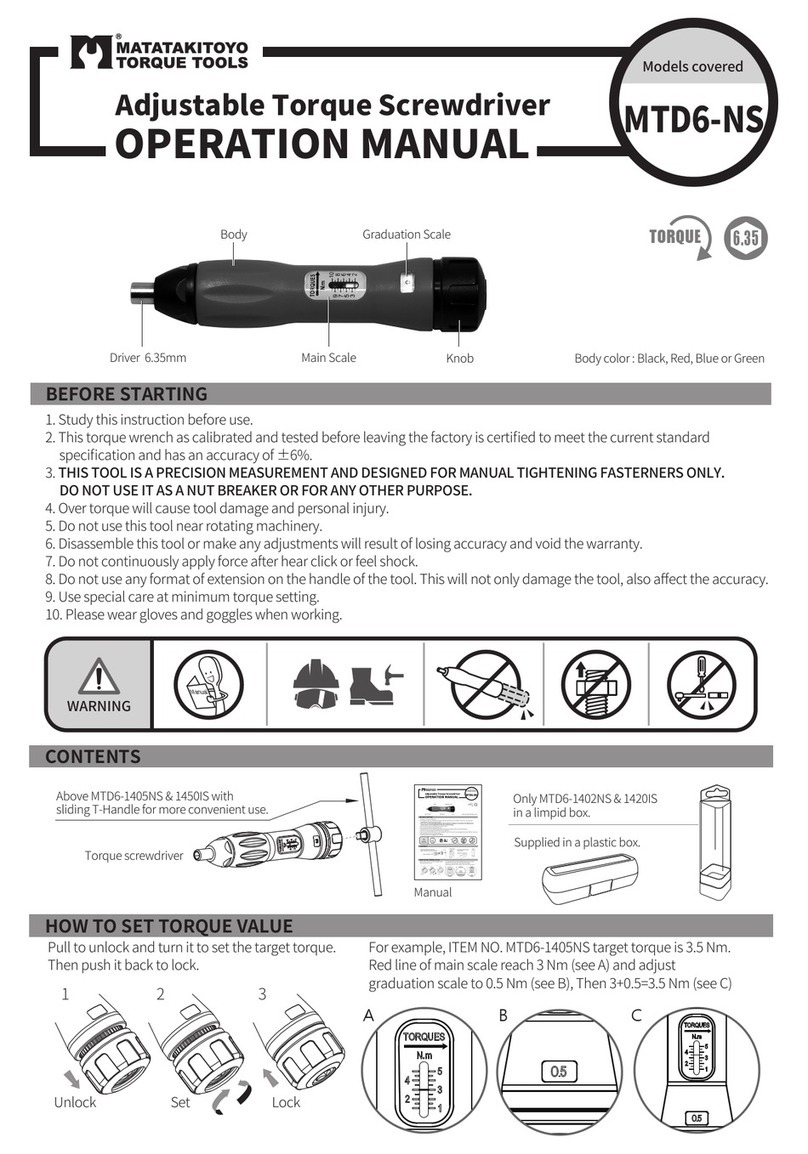 Matatakitoyo Torque Tools MTD6-NS User manual