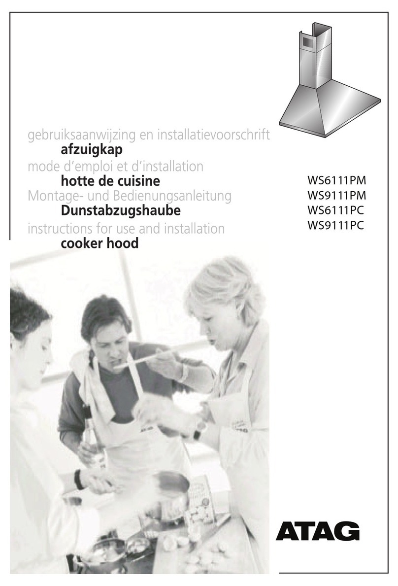 Atag WS6111PM Instructions for use and installation