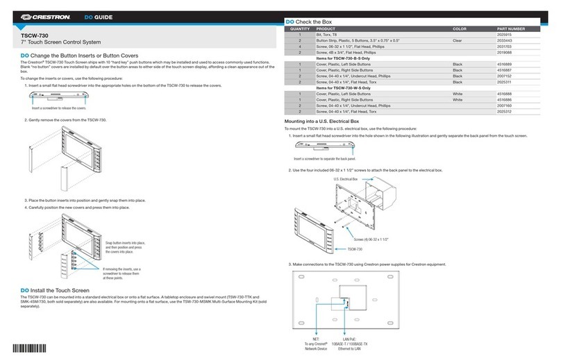 Crestron TSCW-730 Dimensional drawing
