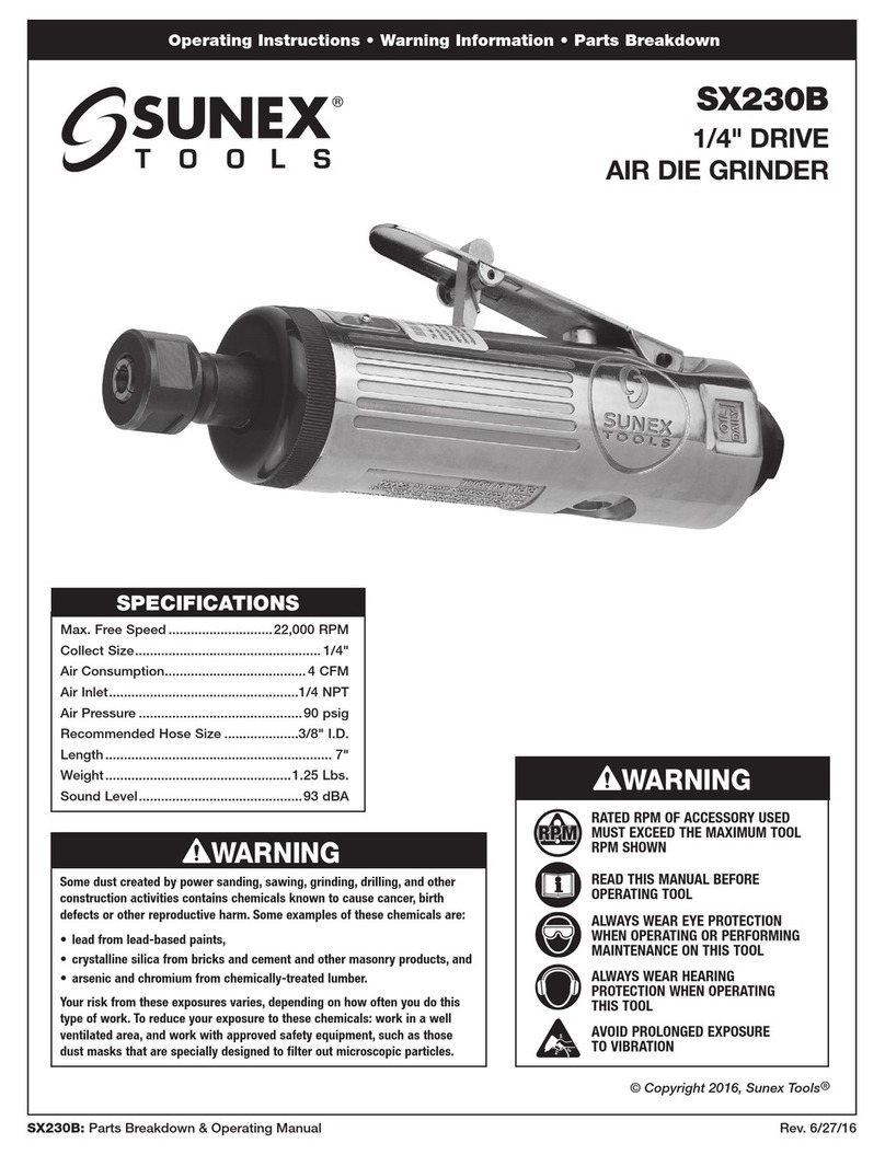 Sunex Tools SX230B Operating instructions, warning information, parts breakdown