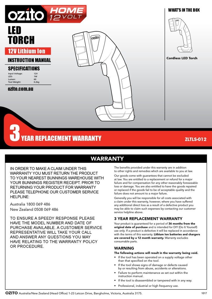 Ozito ZLTLS-012 User manual