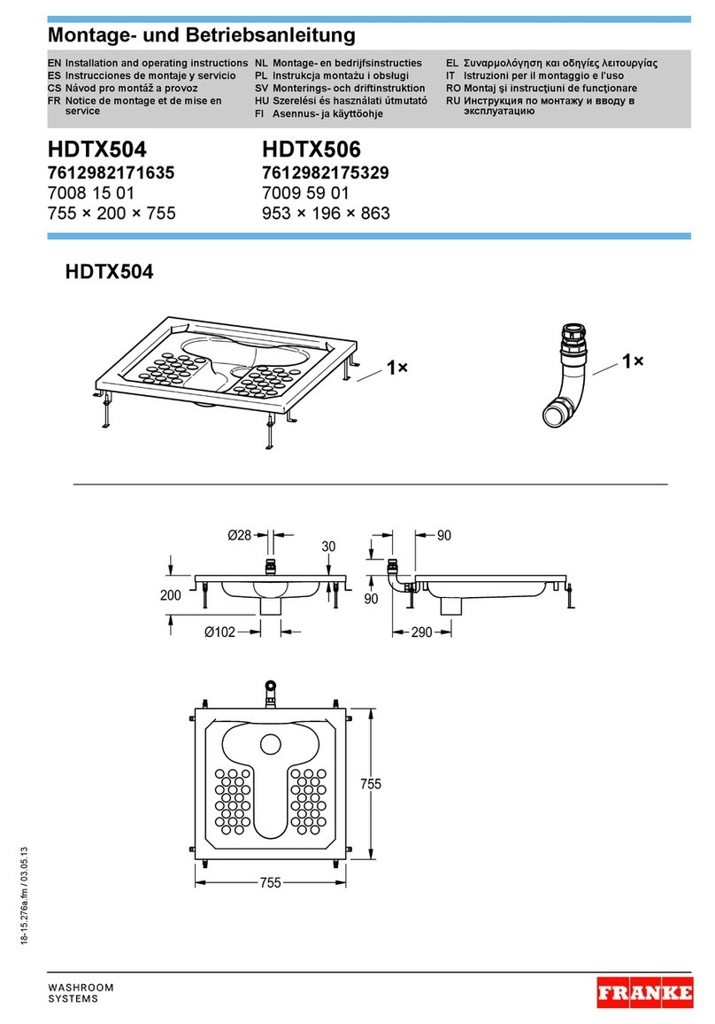 Franke CAMPUS HDTX506 Installation and operating instructions