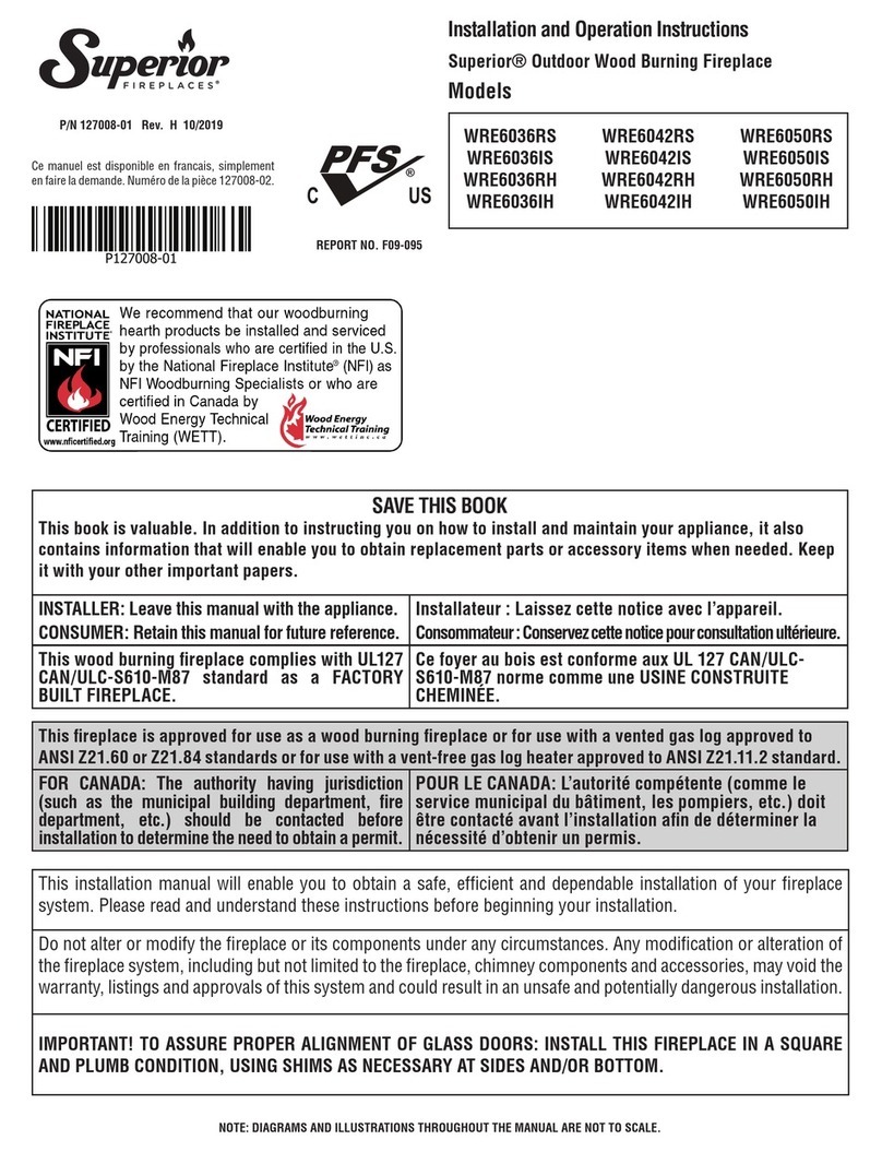 Superior Fireplaces WRE6000 Series Installation & operation instructions