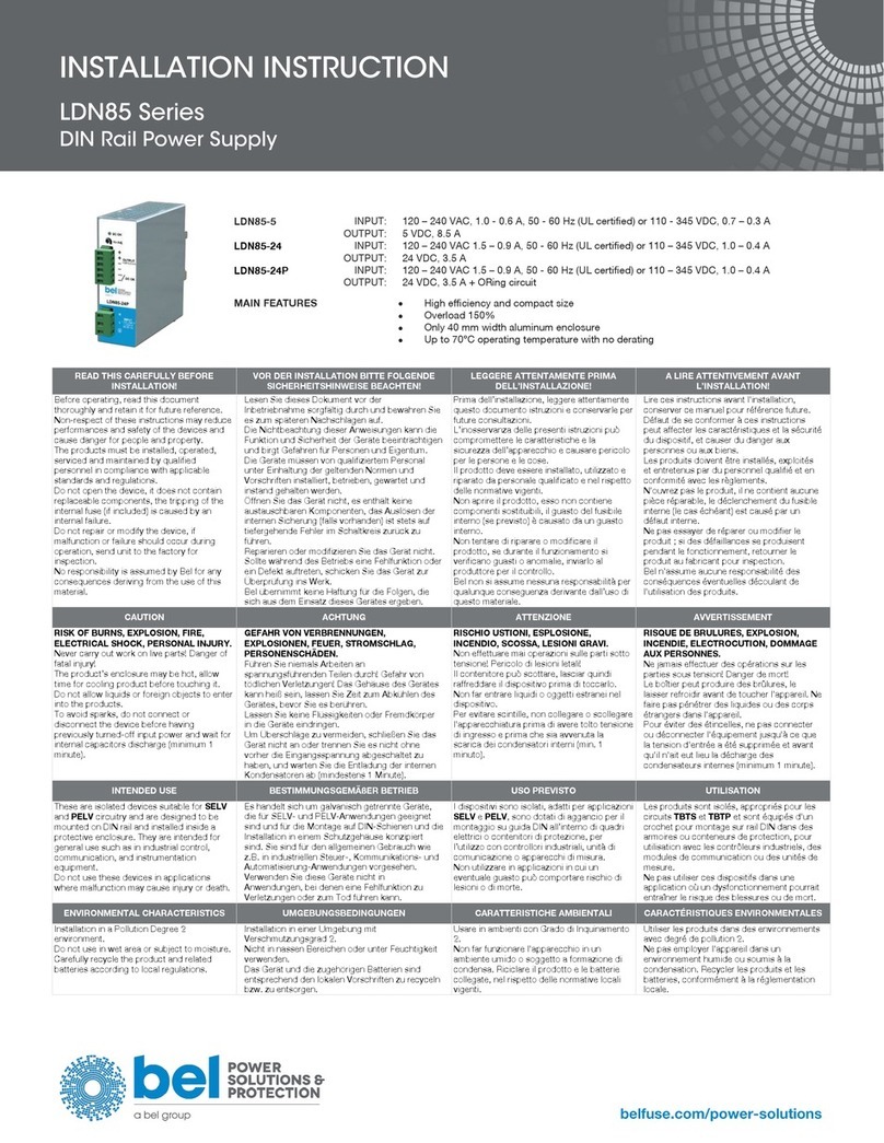 BEL LDN85 Series Installation instruction