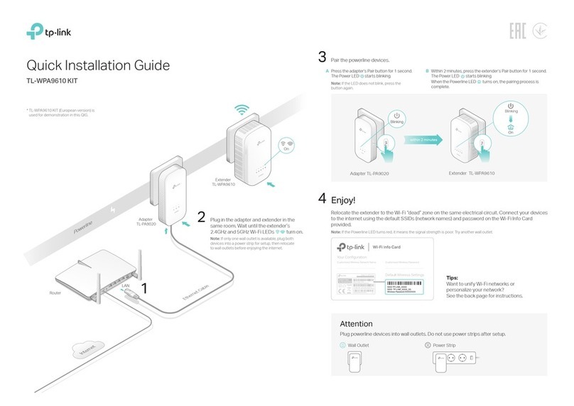 TP-Link TL-WPA9610 KIT Quick installation guide