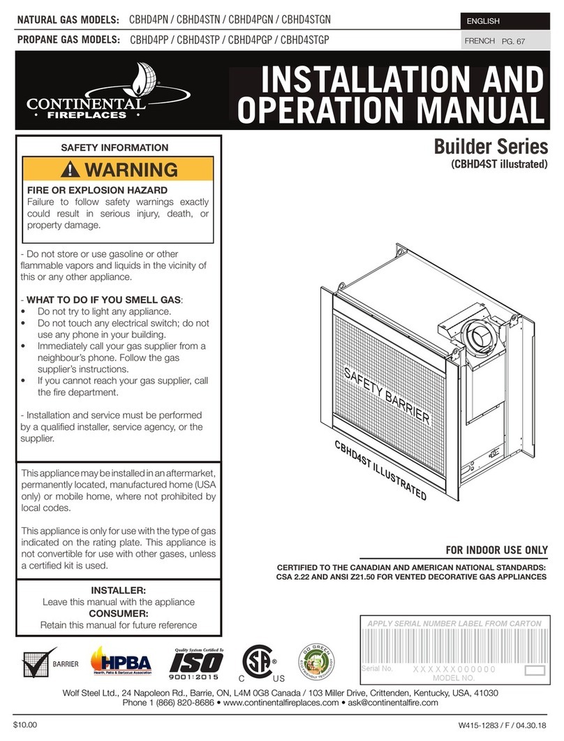 Continental Refrigerator Builder Series Installation and operation manual