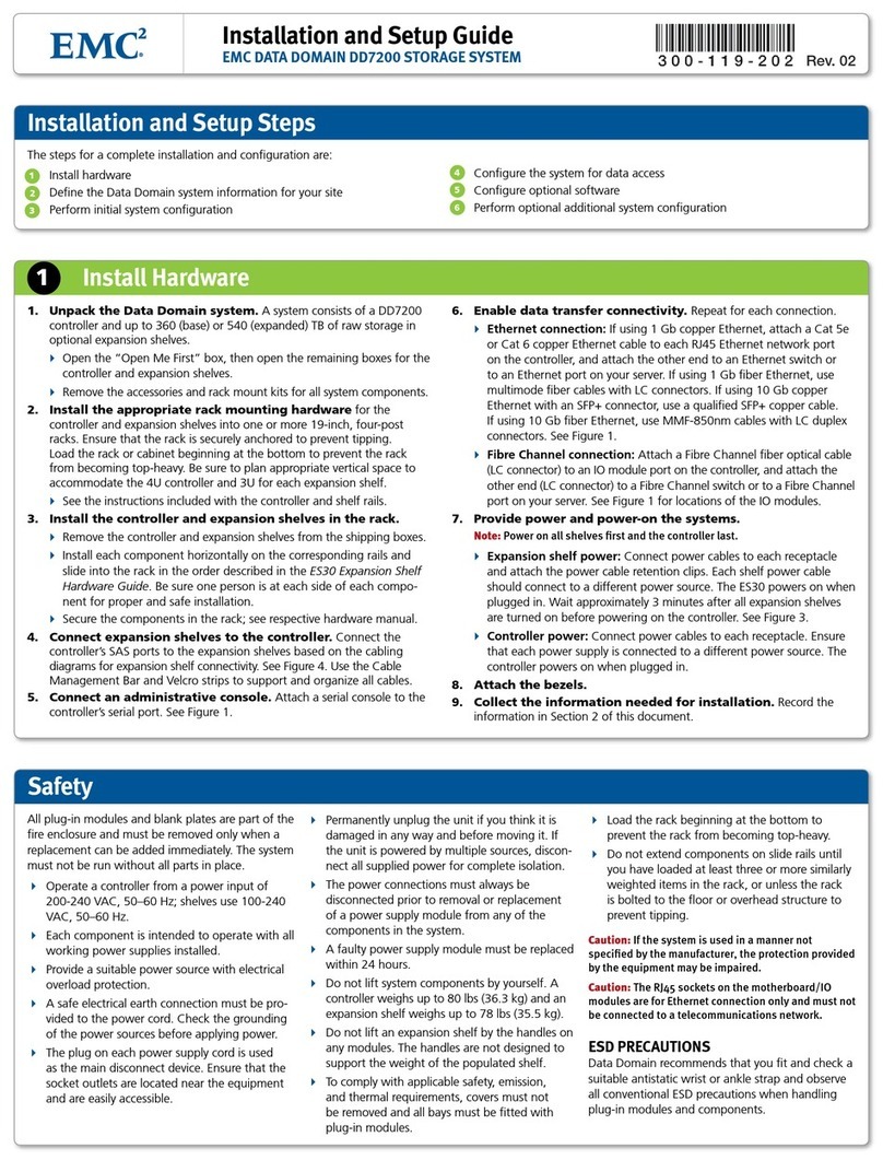 EMC DATA DOMAIN DD7200 Assembly instructions