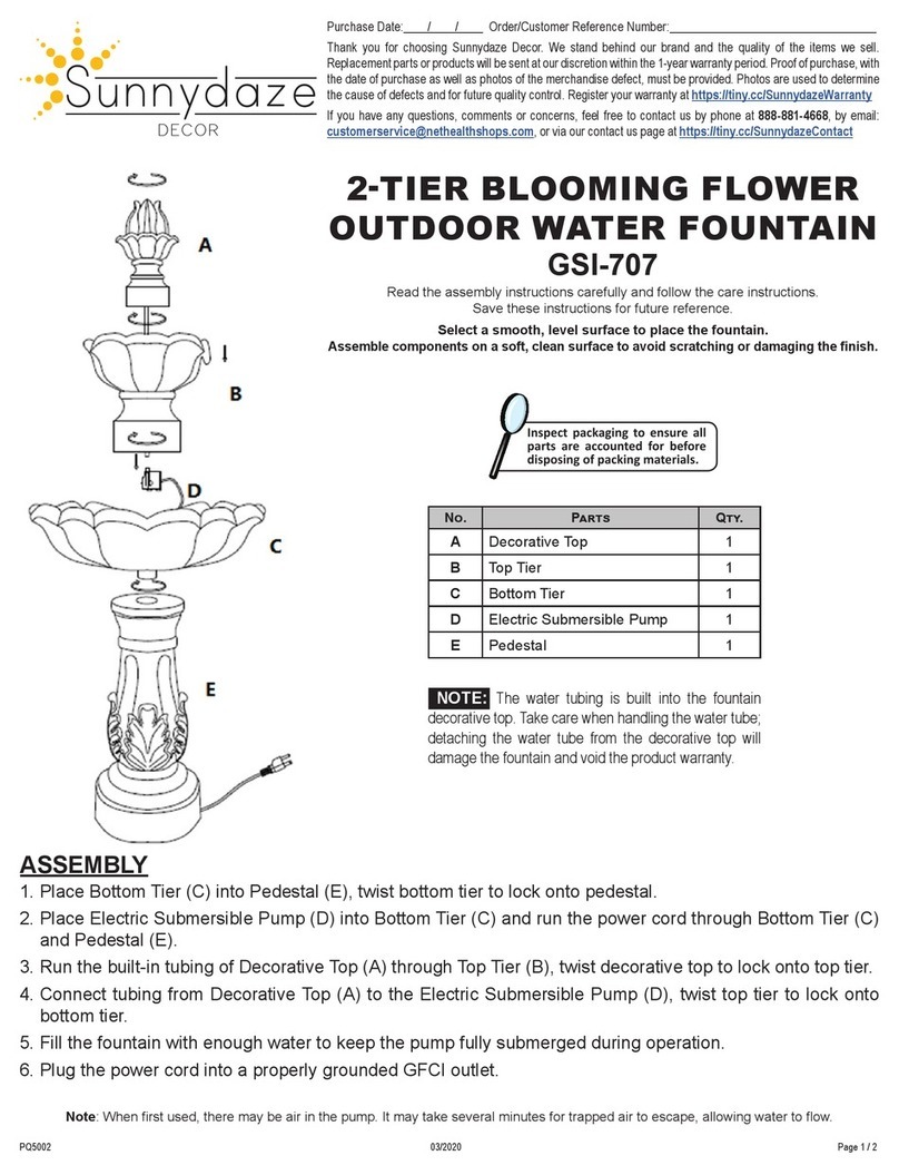 Sunnydaze Decor GSI-707 quick start guide