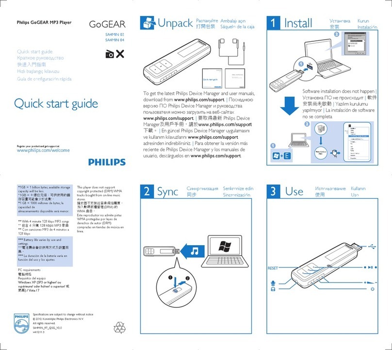 Philips GoGEAR SA4MIN 04 quick start guide