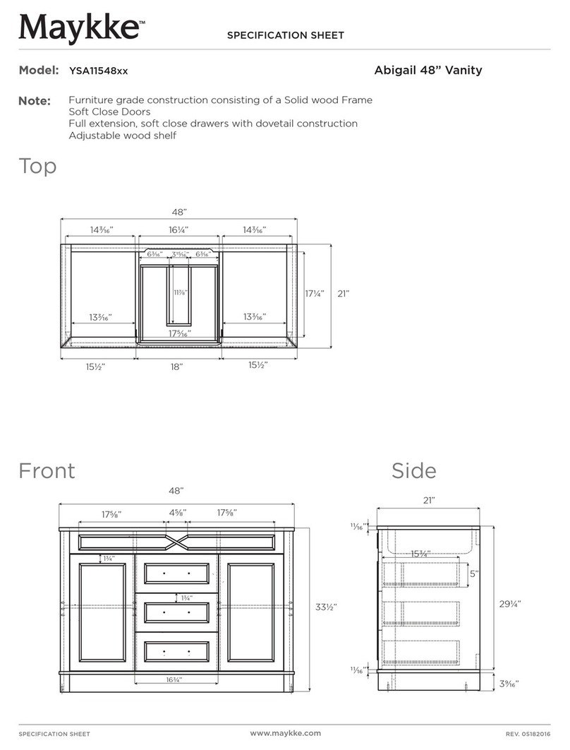 Maykke Abigail YSA11548 Series Installation, Care Guide and Warranty