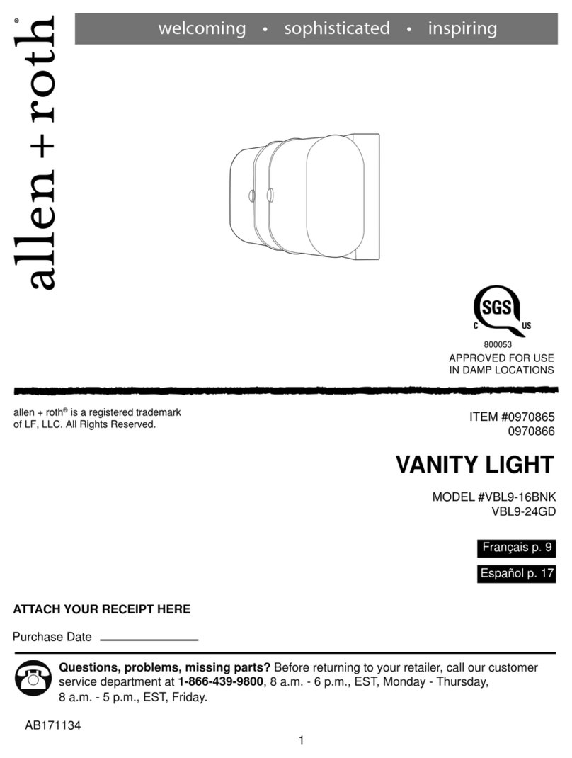 Allen + Roth VBL9-16BNK installation instructions
