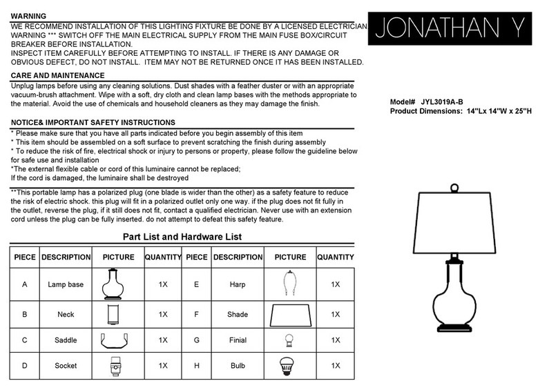 JONATHAN Y JYL3019A-B Instruction sheet JONATHAN Y JYL3019A-B Instruction sheet
