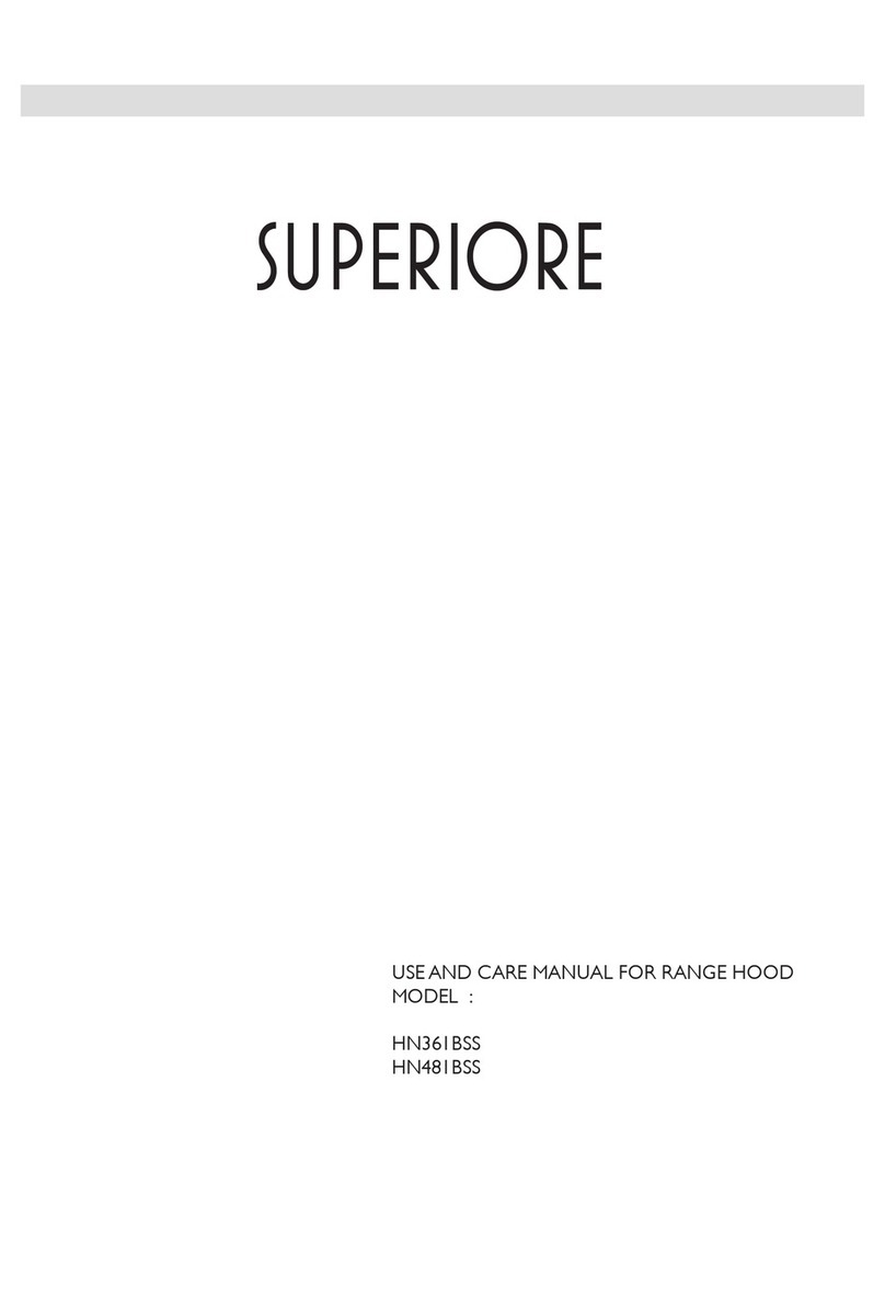 Superiore HN361BSS use and care manual