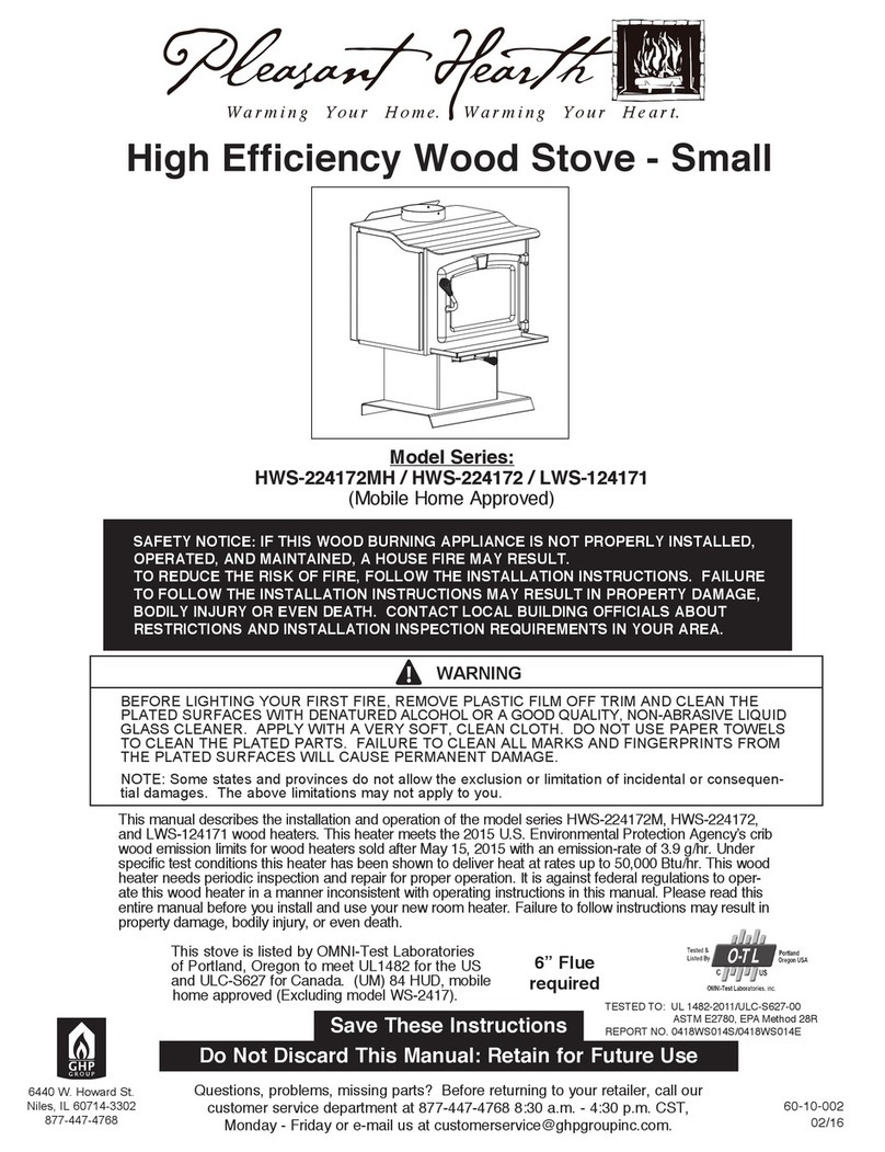GHP Group Pleasant Hearth HWS-224172MH Series manual