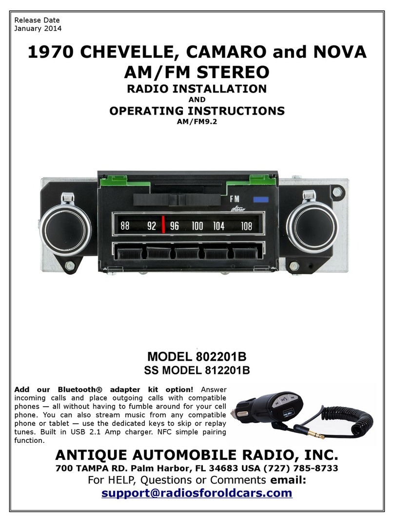 Antique Automobile Radio 802201B User manual