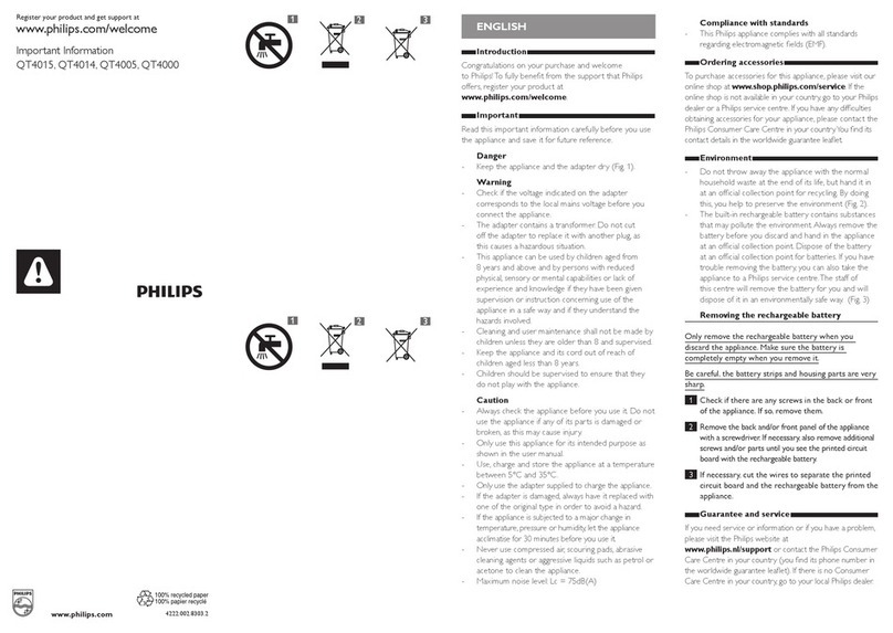 Philips QT4000/15 Operating manual Philips QT4000/15 Operating manual