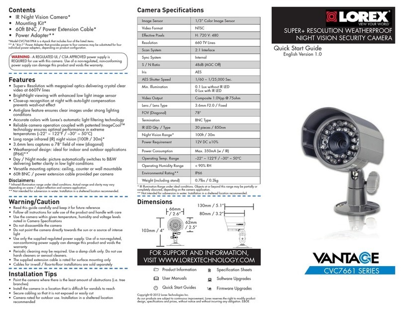 Lorex CVC7661 Series quick start guide
