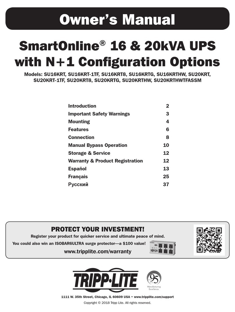 Tripp Lite SmartOnline SU16KRT-1TF User manual