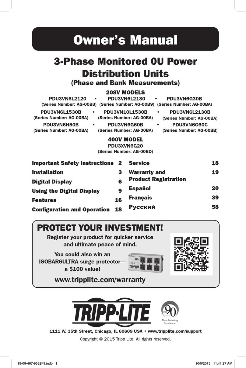 Tripp Lite PDU3VN6L2120 owner's manual