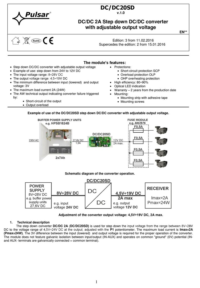 Pulsar DC/DC20SD quick start guide