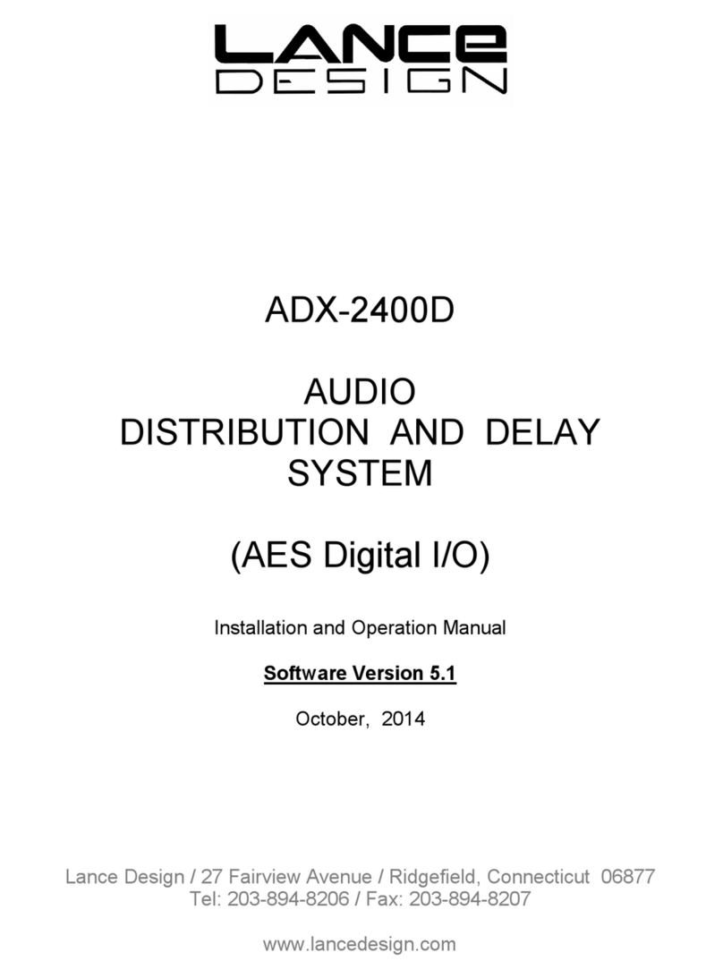 Lance Design ADX-2400D Installation and operation manual