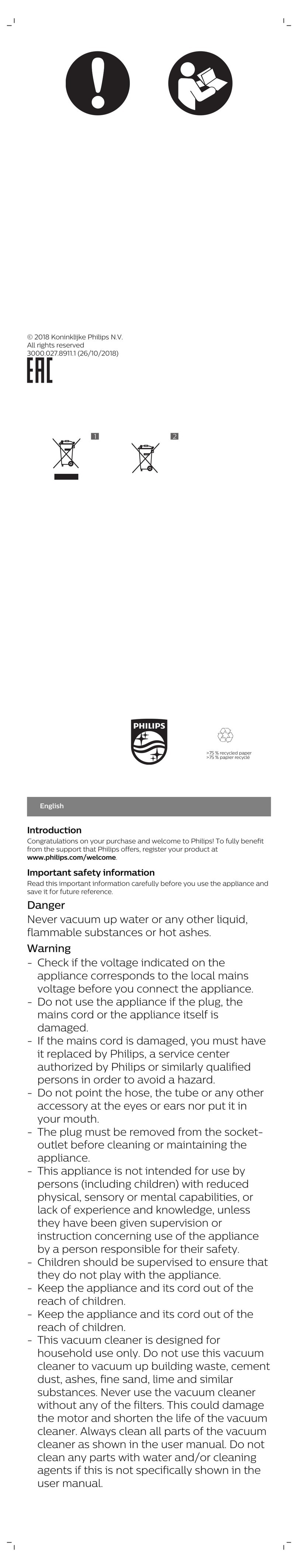 Philips FC8780/09 manual