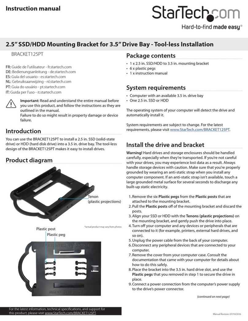 StarTech.com BRACKET125PT User manual