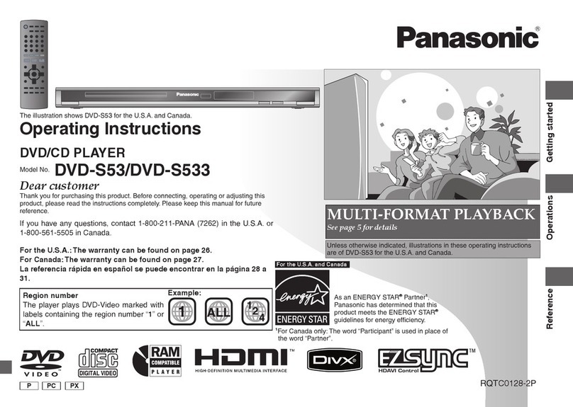Panasonic DVD-S53EE User manual